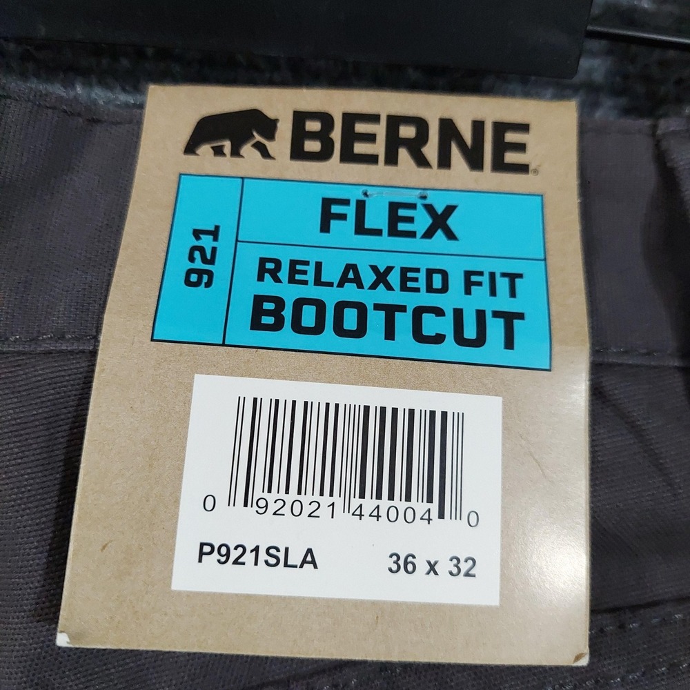 Berne Pants Mens 36x32 Brown Carpenter Relaxed Fit Bootcut Flex Workwear - Picture 3 of 7
